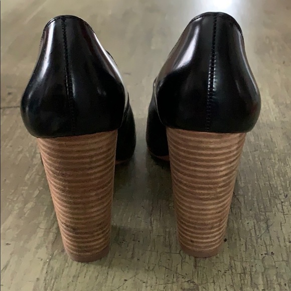 KATE SPADE SATURDAY Black Leather Block Heel Shoes - Picture 5 of 16